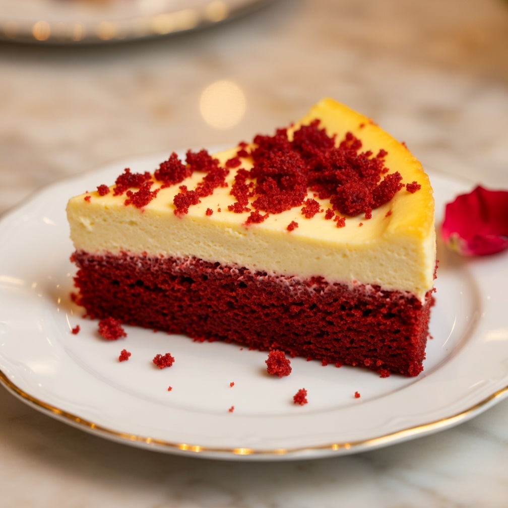 Red Carpet Velvet cheesecake slice